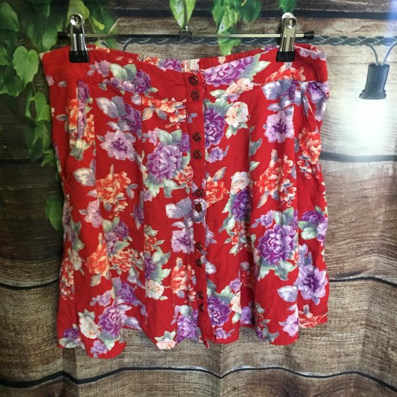 🏖Floral Button Down Skirt, Casual, Flowy, Comfy - Picture 2 of 6